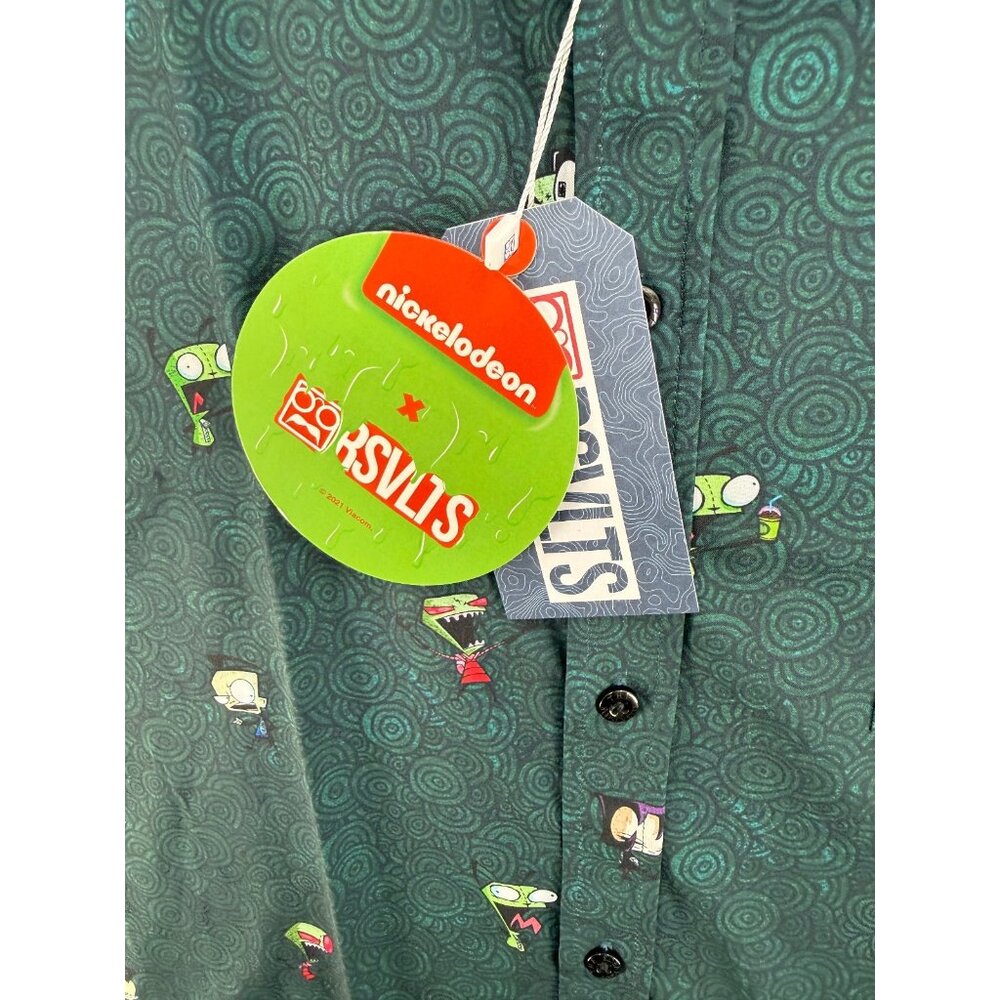 RSVLTS Invader Zim Invaders from Irk KUNUFLEX Short Sleeve Shirt Mens XL NWT - Picture 4 of 6